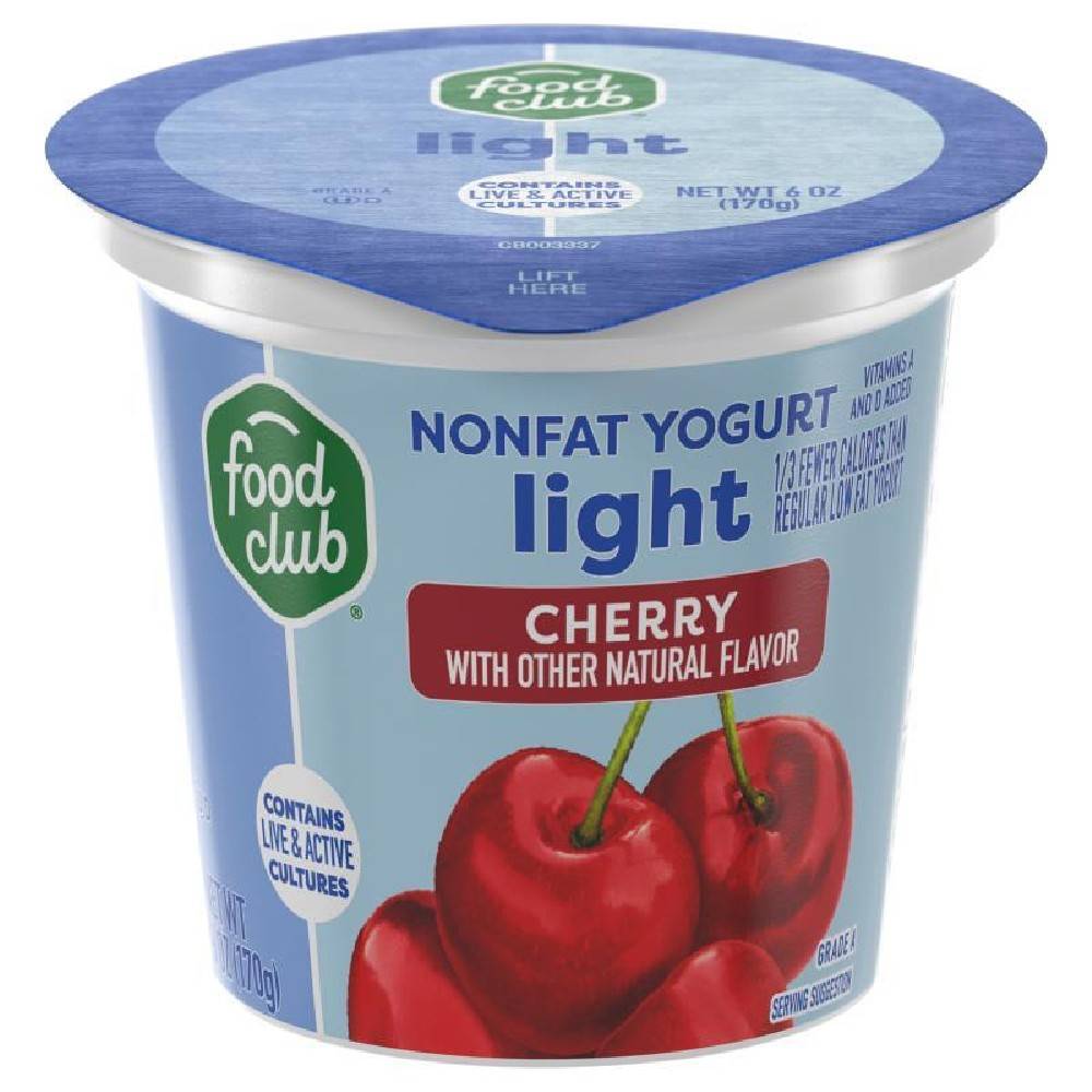 Food Club Cherry Yogurt Light 6 oz