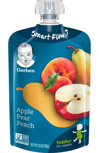 Gerber Natural for Toddlers Apple Pear Peach 3.5 oz