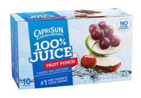 Capri Sun 100% Juice Fruit Punch 10-6 oz