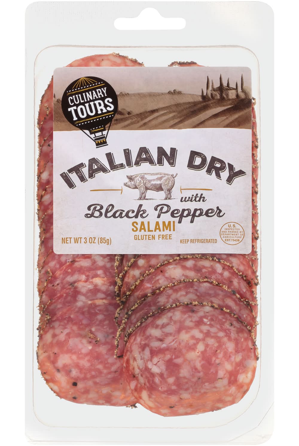Culinary Tours Italian Dry Black Pepper Salami 3 oz