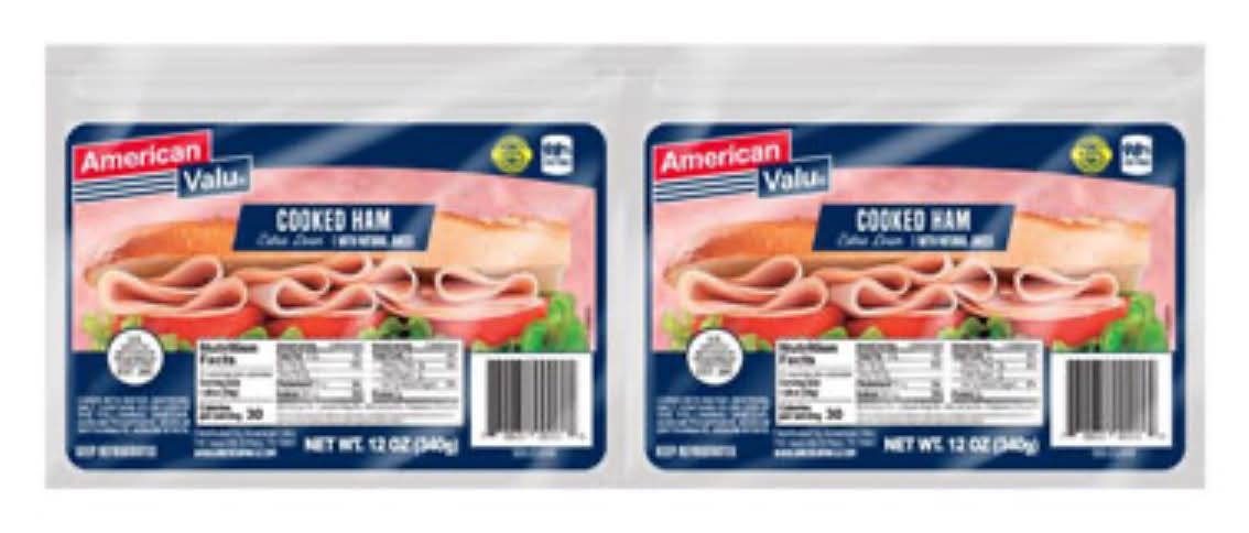 American Valu Cooked Ham Saddle Pack 2-12 oz