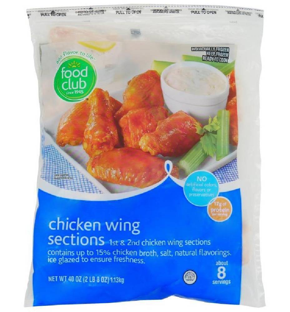 Food Club Chicken Wings Sections 2.5 lbs