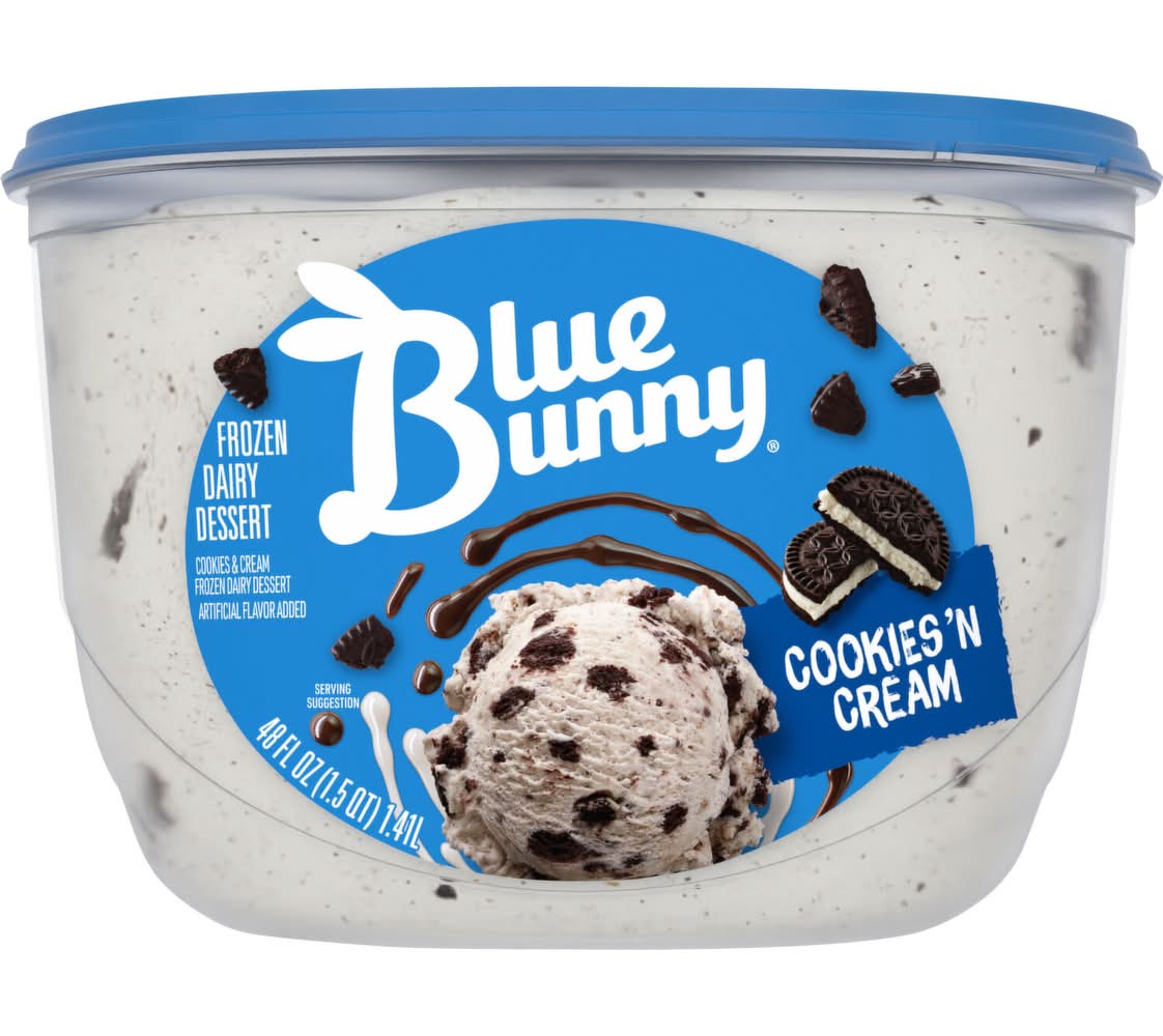 Blue Bunny Cookies ‘n Cream Ice Cream 46 oz