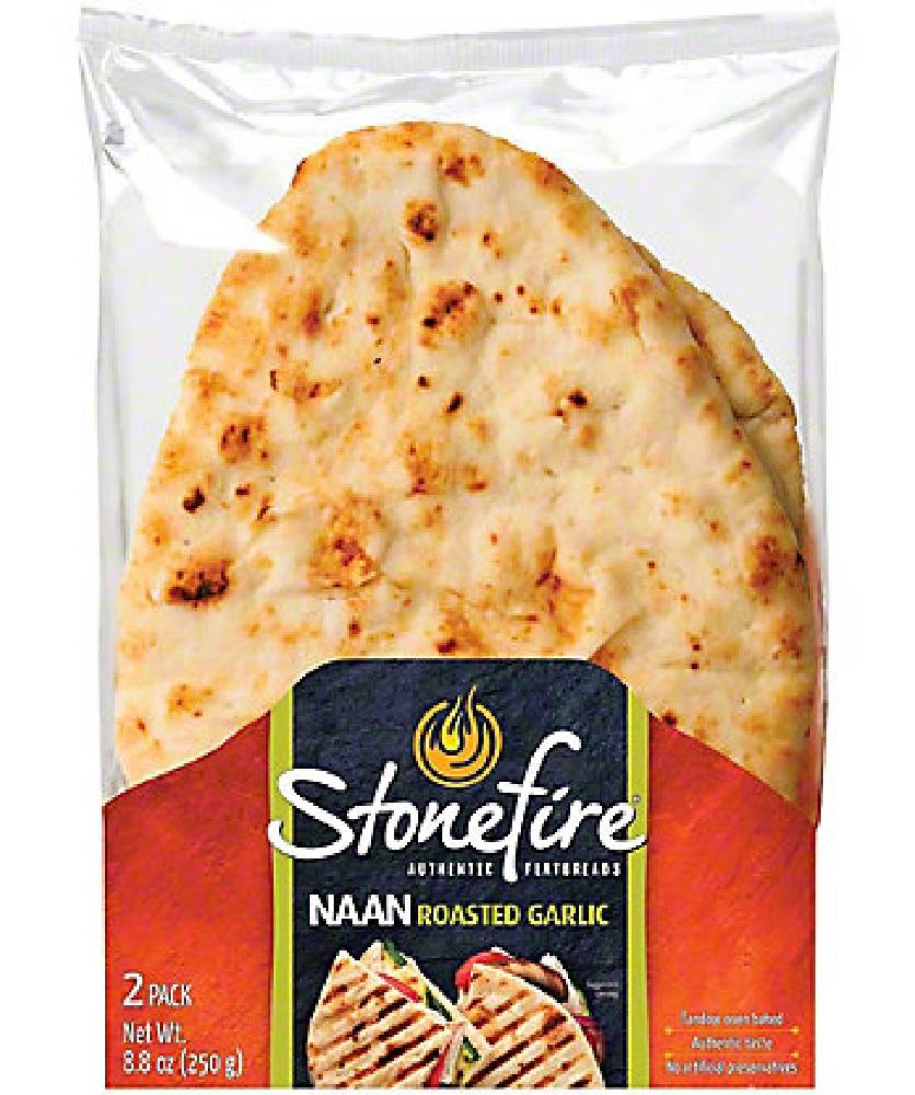 Stonefire Naan Roasted Garlic 2 ct
