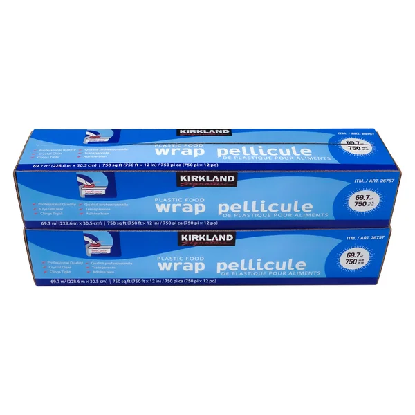 Kirkland Signature Plastic Food Wrap, 2 x 750 sq ft