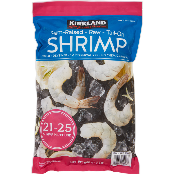Kirkland Signature 21-25 ct Raw Shrimp Farm Raised 2 lbs