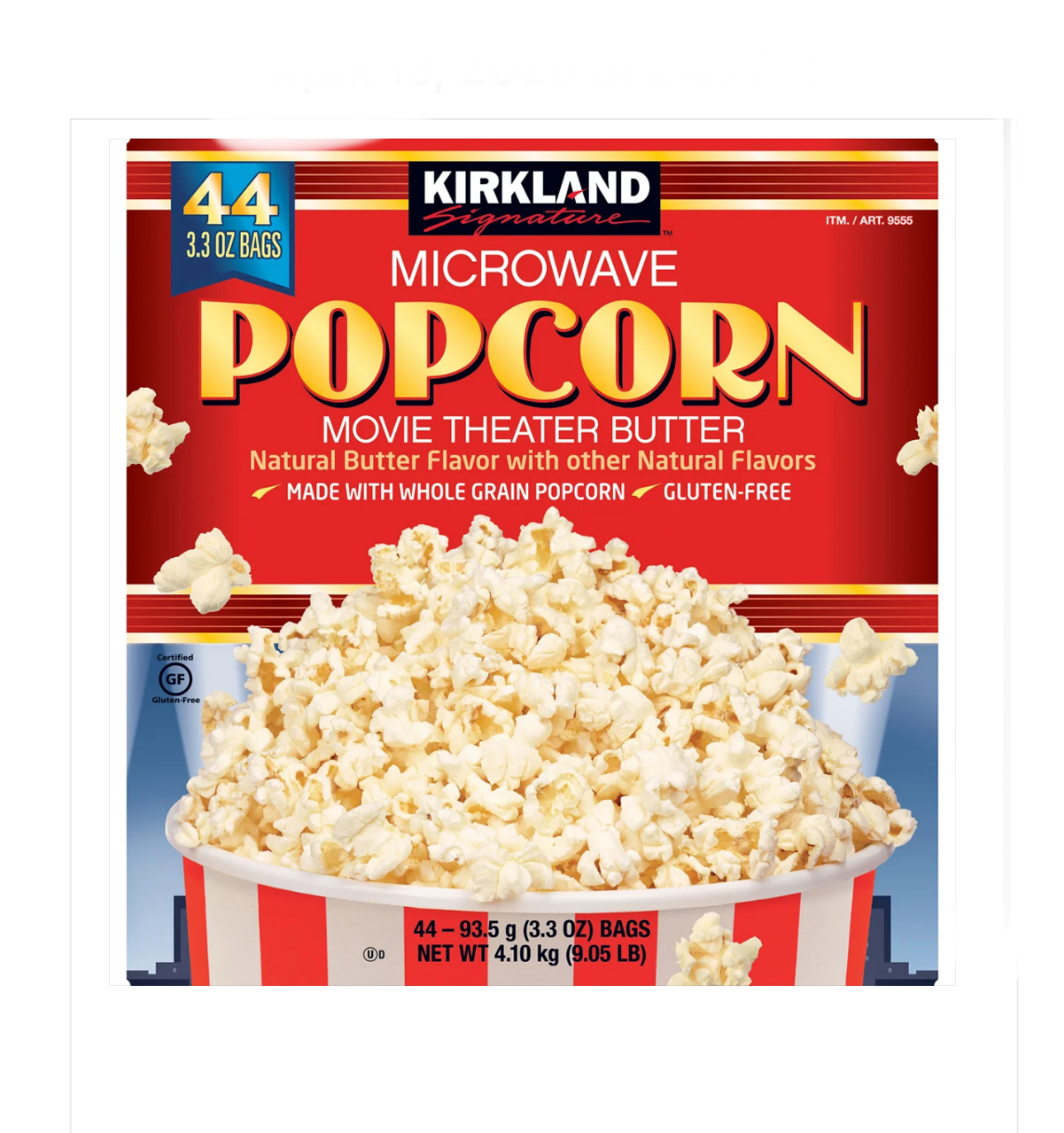 Kirkland Signature Microwave Popcorn 44-3.3 oz