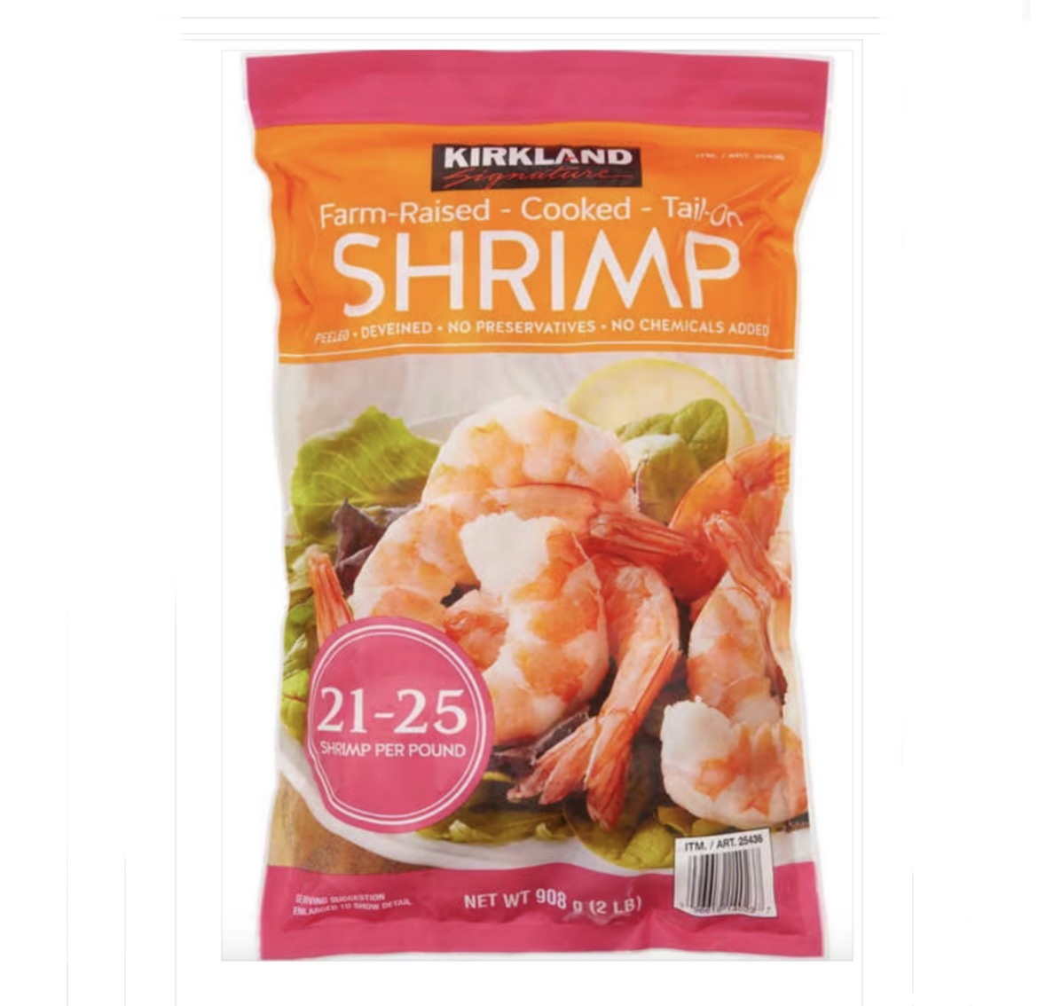 Kirkland Signature 21-25 ct Cooked Shrimp Farm Raised 2 lbs