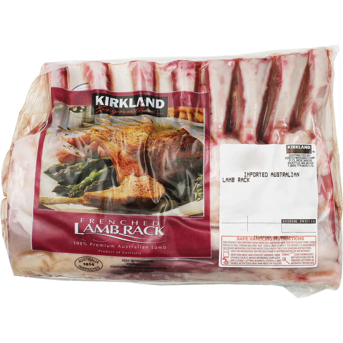 Kirkland Signature Halal Frenched Rack of Lamb, price per lb