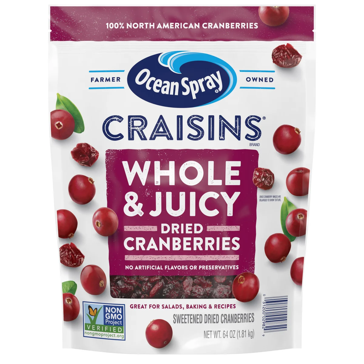 Ocean Spray Whole Craisins 64 oz