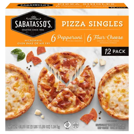 Sabatasso's Pizza Thin Crust Singles Pepperoni + Four Cheeses  l2 ct