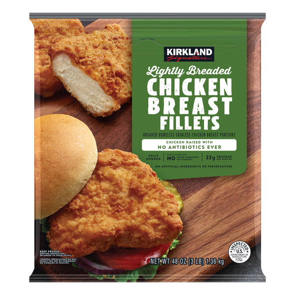 Kirkland Signature Lightly Breaded Chicken Breast Fillets 3 lbs