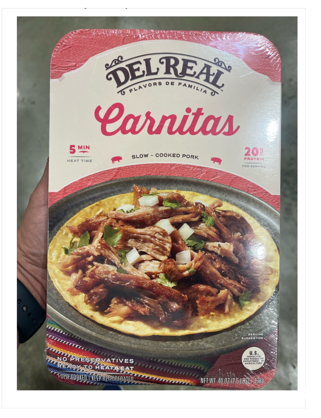 Del Real Foods Pork Carnitas 2-20 oz