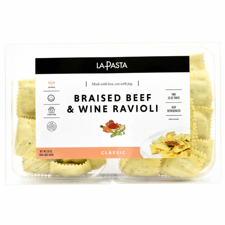 La Pasta Braised Beef & Wine Ravioli 2-15 oz