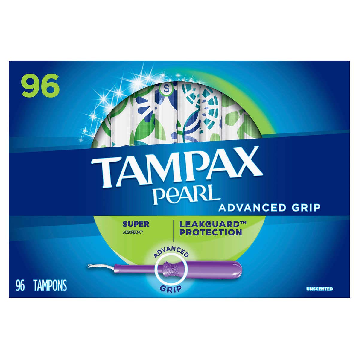 Tampax Pearl Advanced Grip Super 96 ct