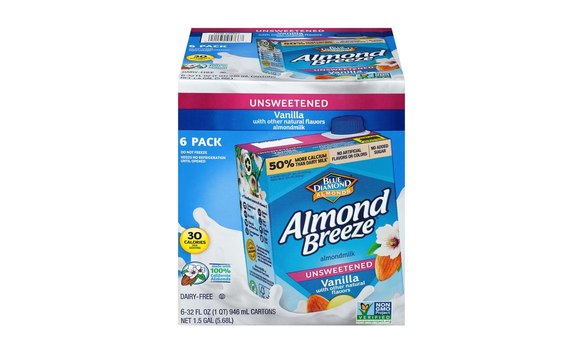 Blue Diamond Almond Breeze Unsweetened Vanilla 6-32 oz