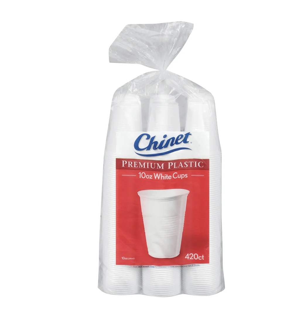 Chinet 10 oz Premium White Plastic Cups 420 ct
