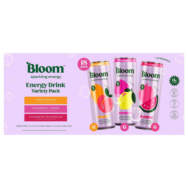 Bloom Sparkling Energy Variety Pack 18-12 oz