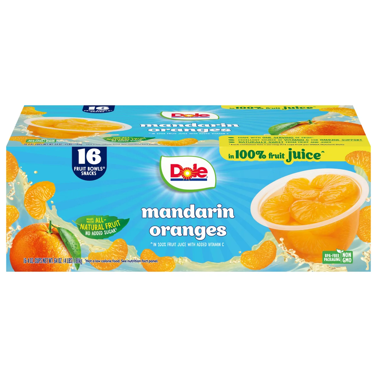 Dole Mandarin Orange Bowls 16-4 oz