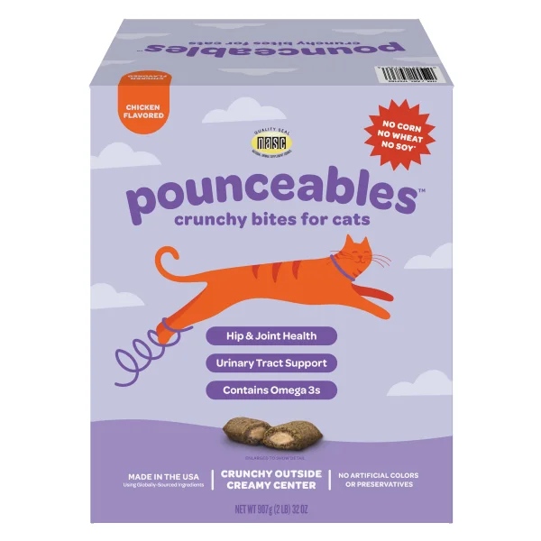 Pounceables Chicken Flavor Crunchy Cat Treats 32 oz