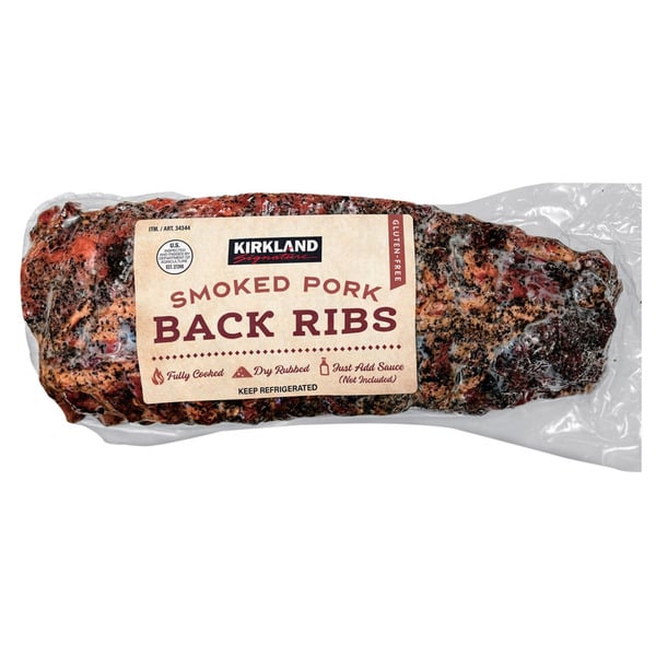 Kirkland Signature Smoked Pork Back Ribs priced by weight 
