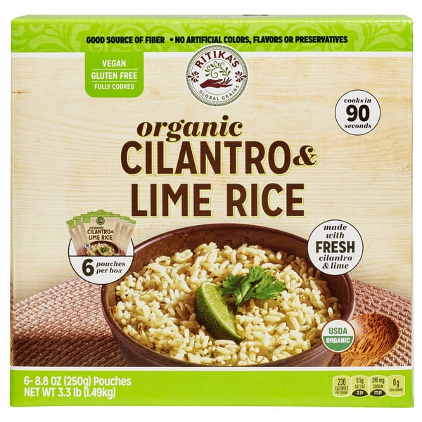 Ritika’s Global Grains Organic Cilantro Lime Rice 6-8.8 oz
