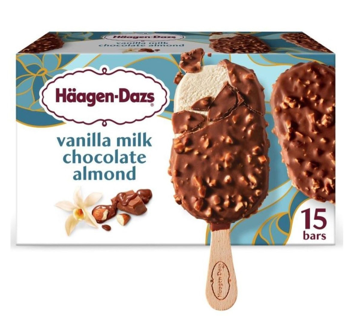 Haagen Dazs Vanilla & Chocolate Almond Bars 15 ct