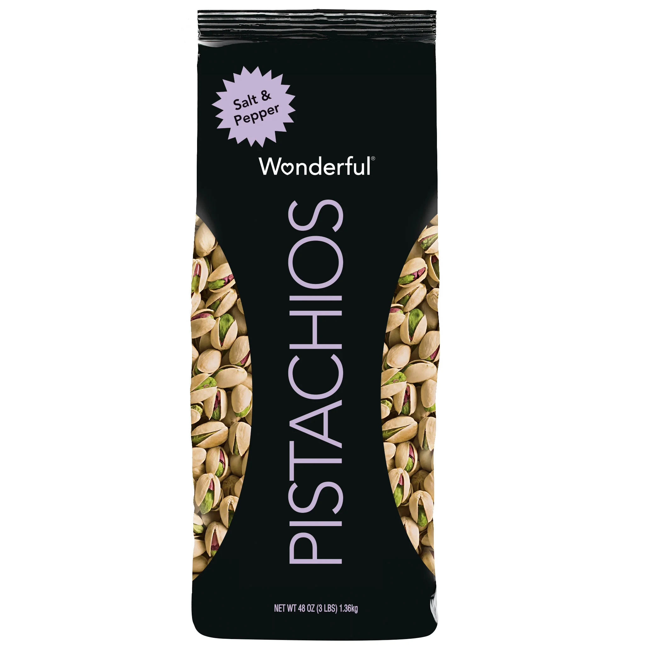 Wonderful Salt & Pepper Pistachios 48 oz