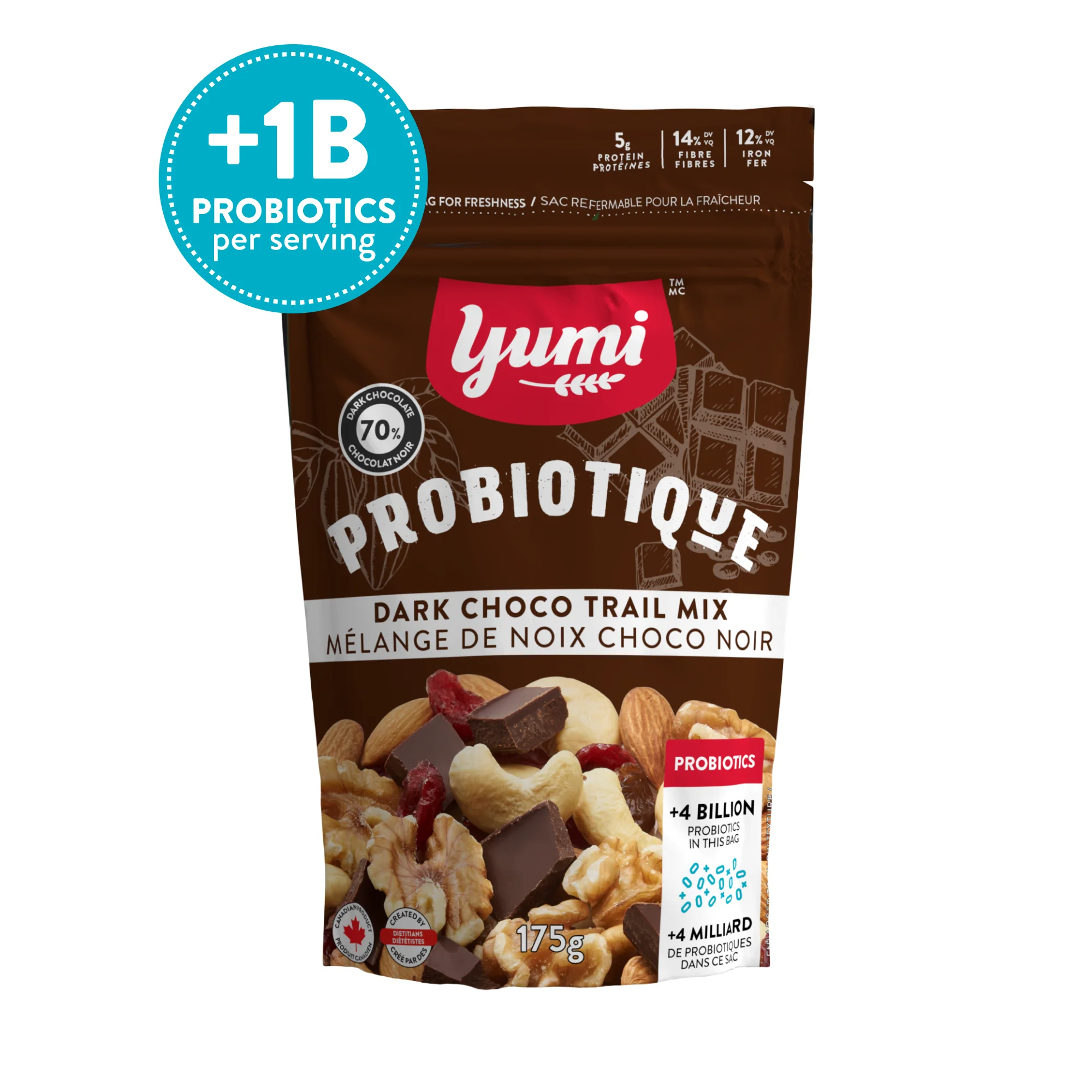 Yumi Organic Probiotic Trail Mix Dark Chocolate 16 oz