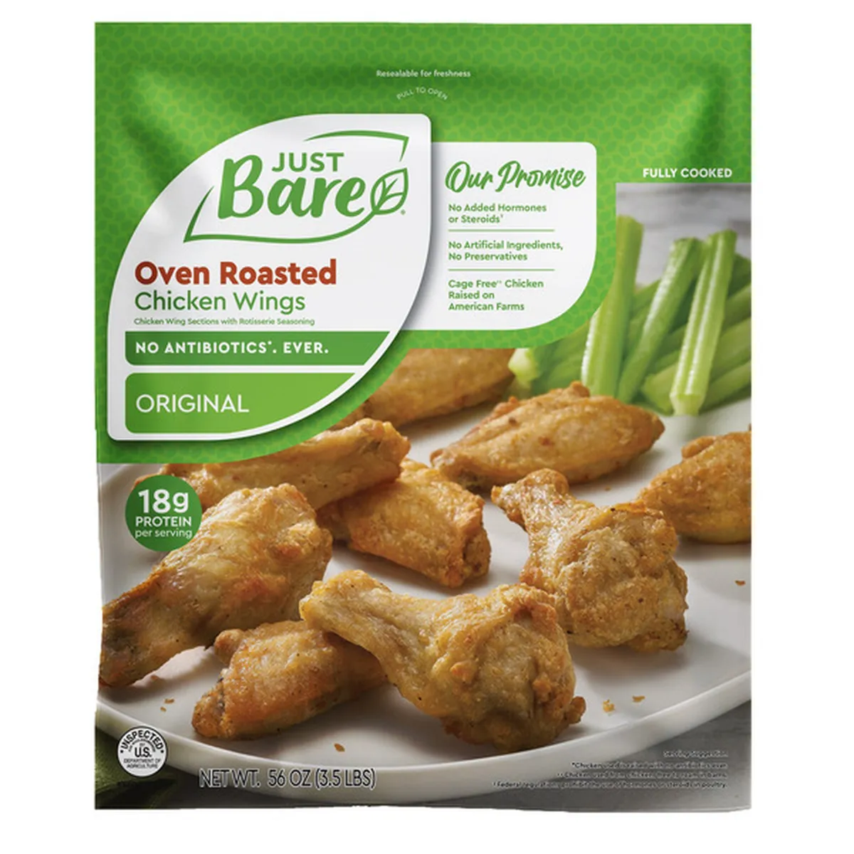Just Bare Oven Roasted Chicken Wings 3.5 lbs