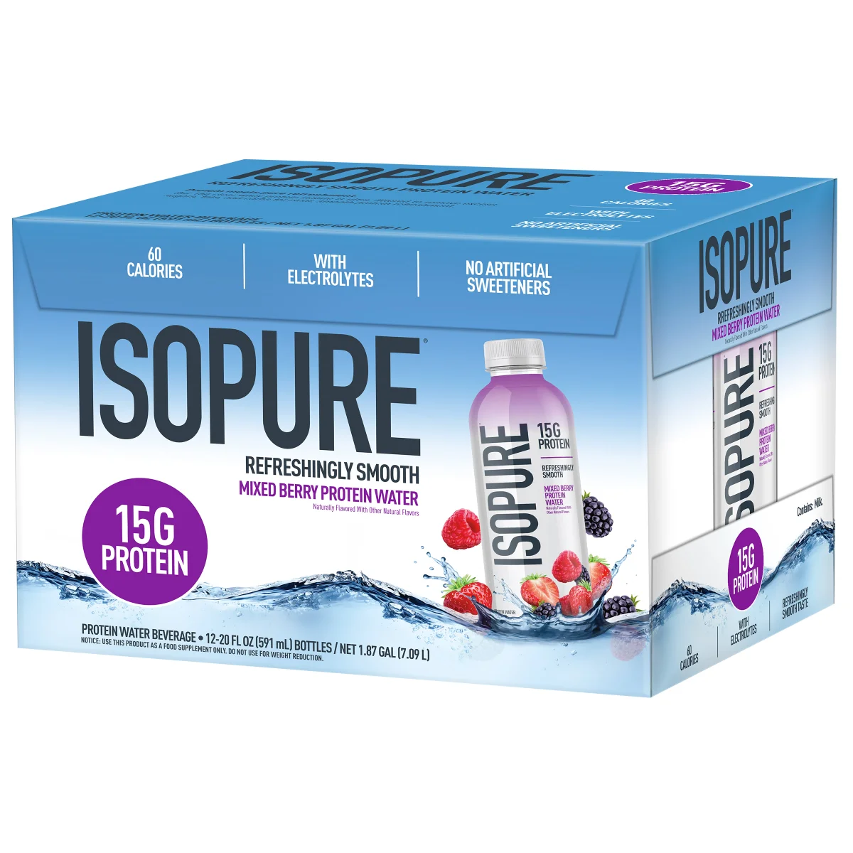 Isopure 15G Protein Drink Mixed Berry 12-20 oz