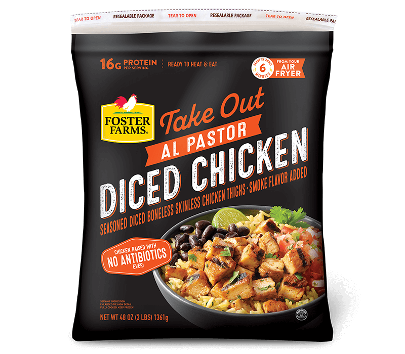 Foster Farms Diced Chicken Al Pastor 3 lbs