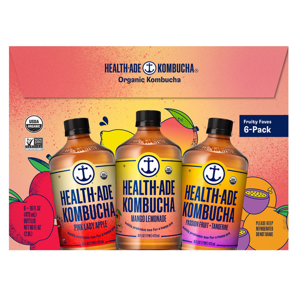 Health Ade Organic Kombucha Variety Pack 6-16 oz