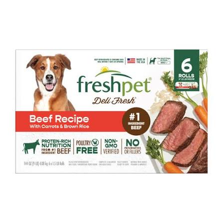 FreshPet Grain Free Beef Recipe Rolls 6-1.5 lb 