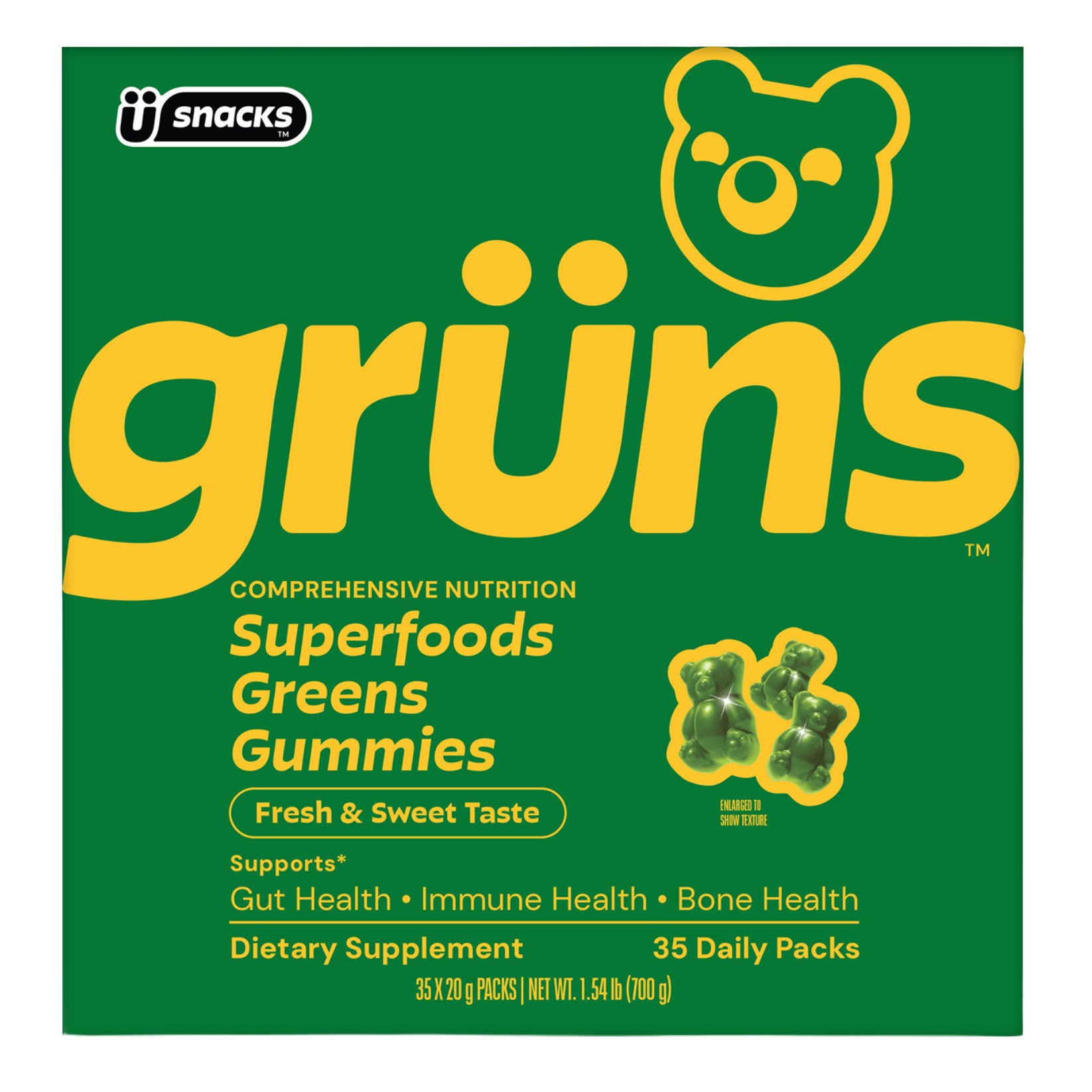 Gruns Adult Greens Gummies 35 daily packs