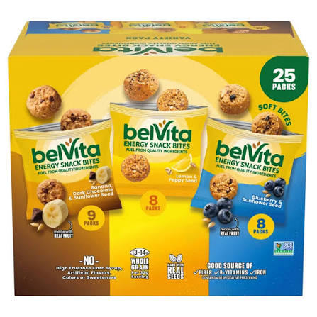 Belvita Energy Bites Three Flavor Variety 25 ct