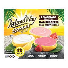 Island Way Assorted Sorbets in Fruit Shell 15 ct