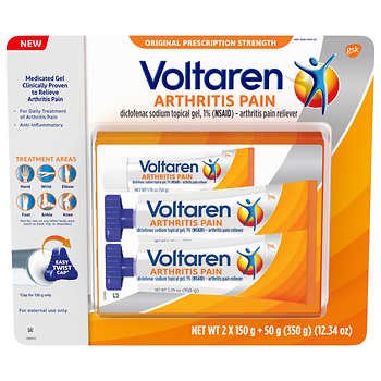 Voltaren Medicated Gel Arthritis Pain Relief, 2 x150 gram + 50 gram