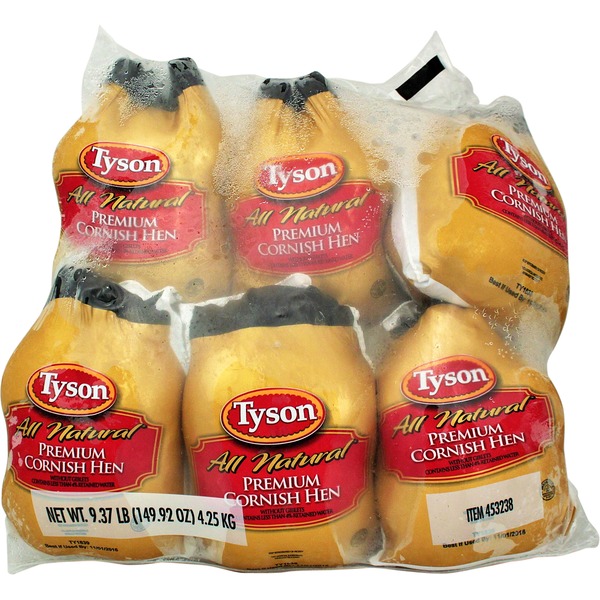 Tyson 100% All-Natural Rock Cornish Hens 6-25 oz