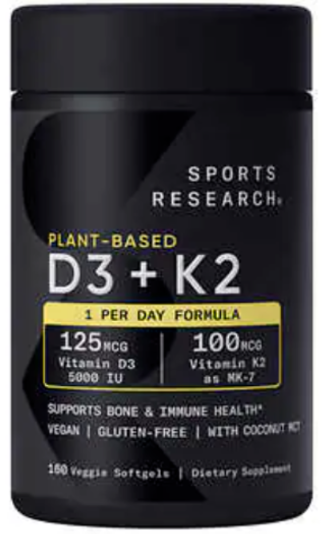 Sport Research Plant Base Vitamina D3 + K2 160 ct