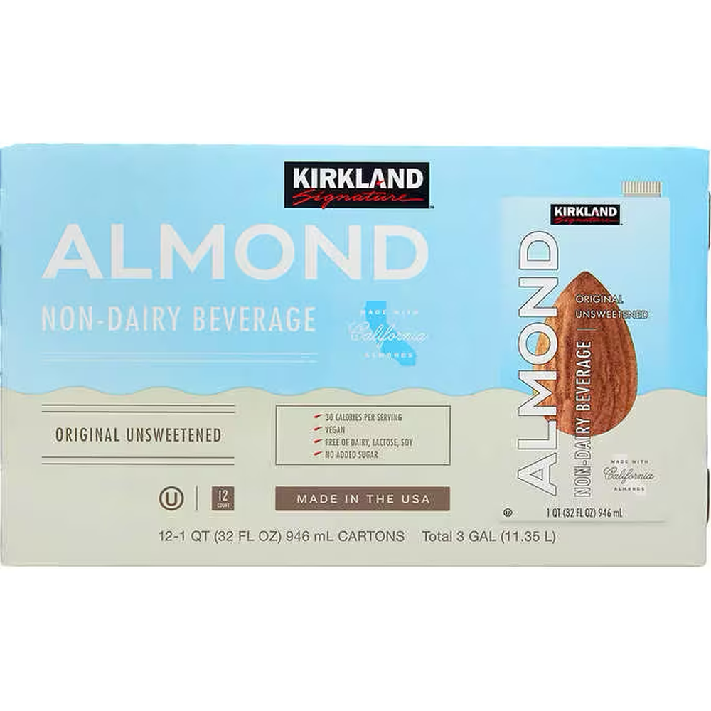 Kirkland Signature Unsweetened Almond Beverage 12-32 oz