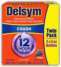 Delsym 12 Hour Cough Suppressant, 2 x 5 oz