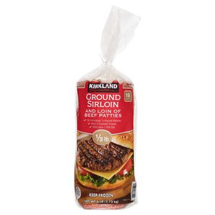 Kirkland Signature Sirloin Beef Patties 6 lbs