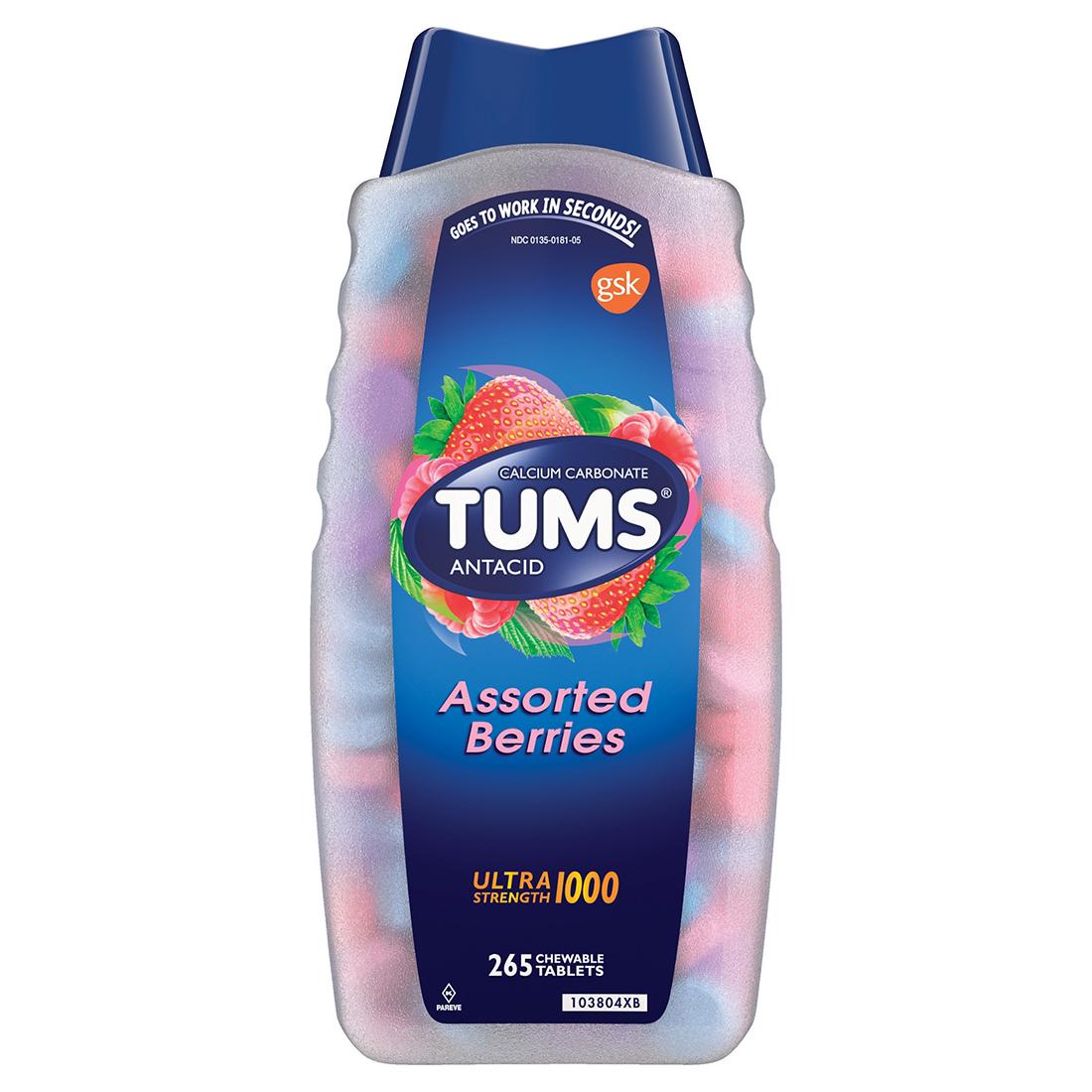 TUMS Ultra Strength Assorted Berry Tablets 265 ct