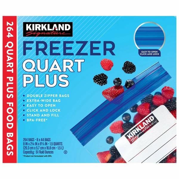 Kirkland Signature Freezer Quart Plus 264 ct
