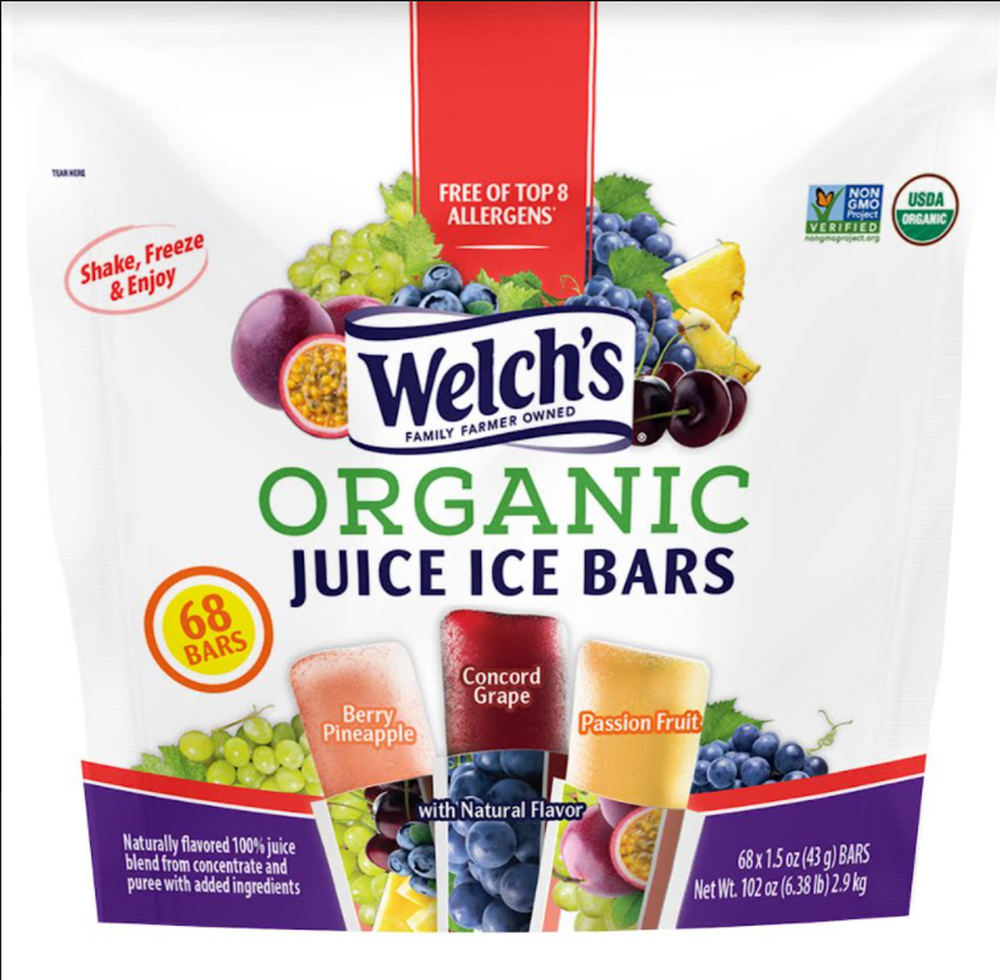 Welch's Organic Juice Ice Bars 68-1.5 oz