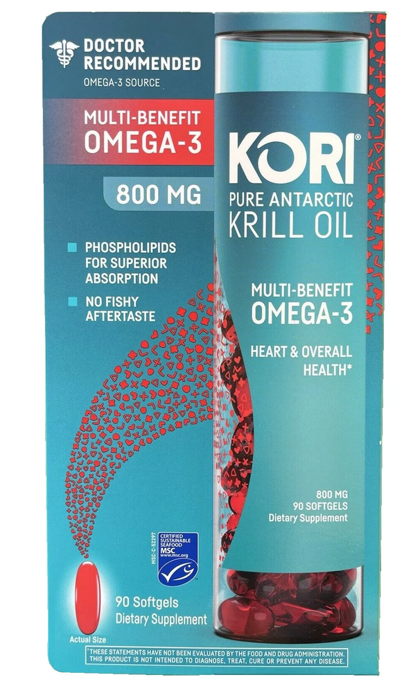 Kori Pure Antarctic Krill Oil 800MG 90 ct