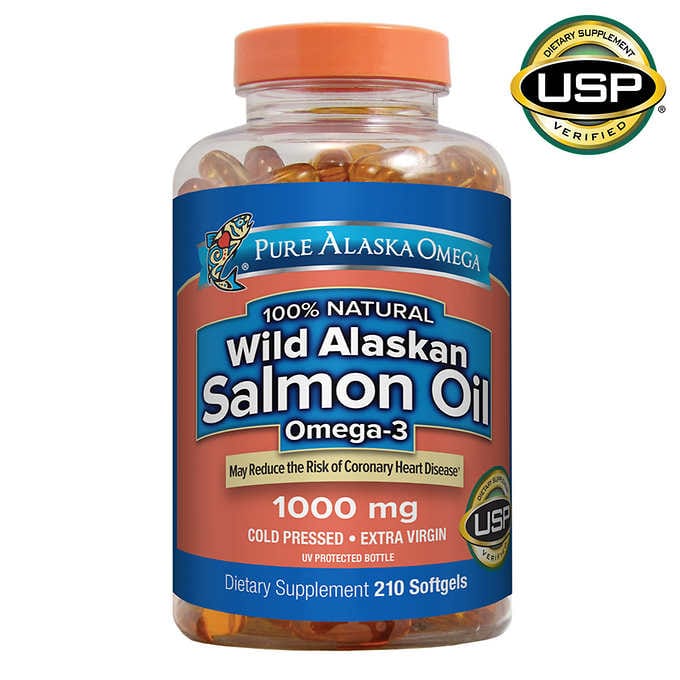 Pure Alaska Omega Wild Alaskan Salmon Oil 1000MG Softgels, 200 ct