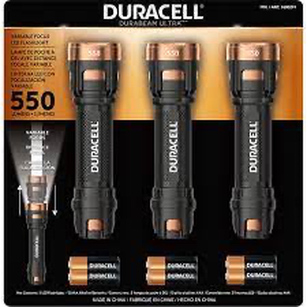 Duracell 550 Lumen Flashlights 3 ct