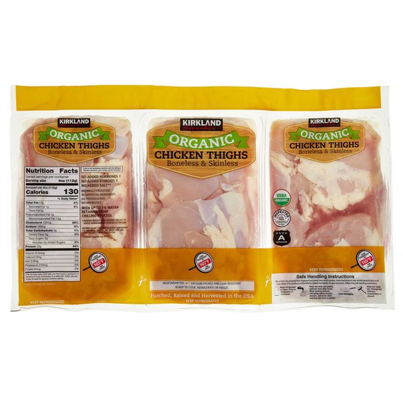 Kirkland Signature Organic Boneless and Skinless Thighs, price per lb